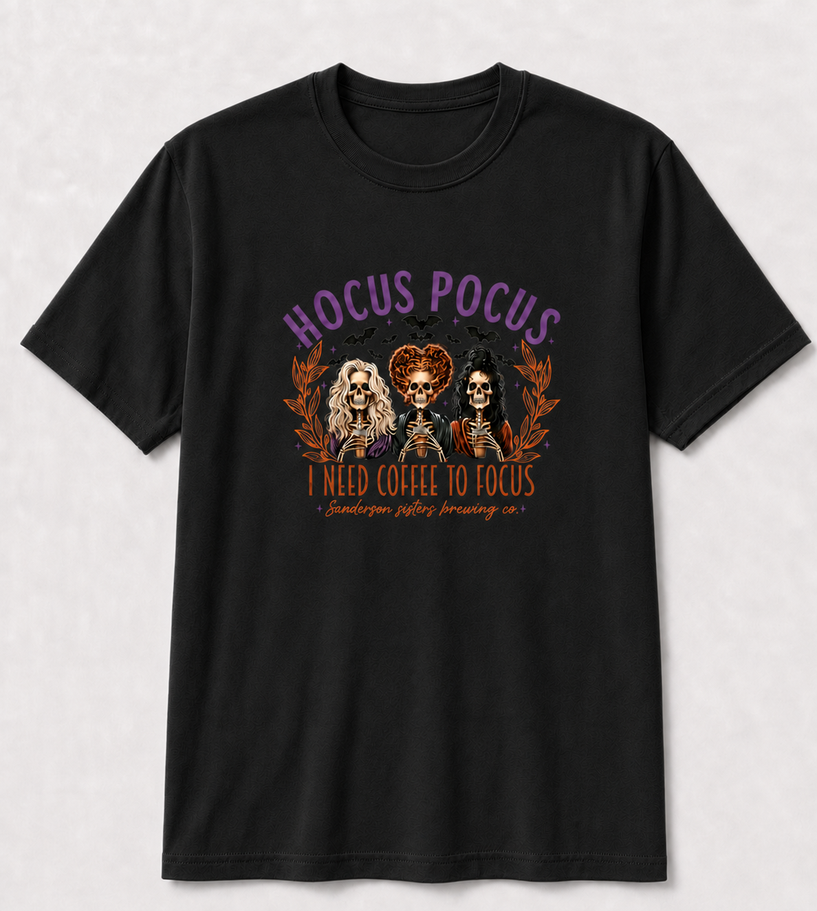 Hocus Pocus I Need a Coffee to Focus Glitter Halloween Tee