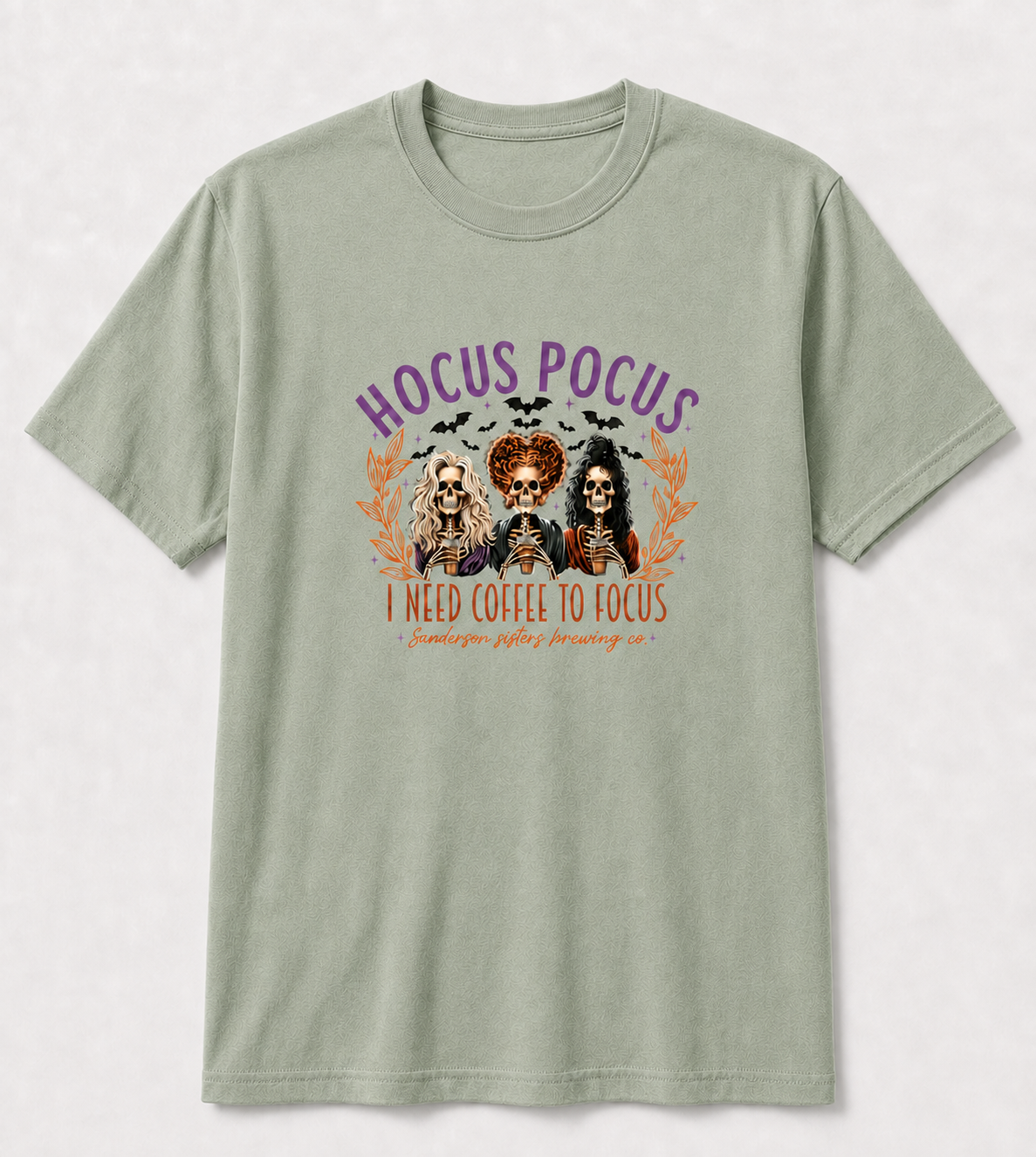 Hocus Pocus I Need a Coffee to Focus Glitter Halloween Tee