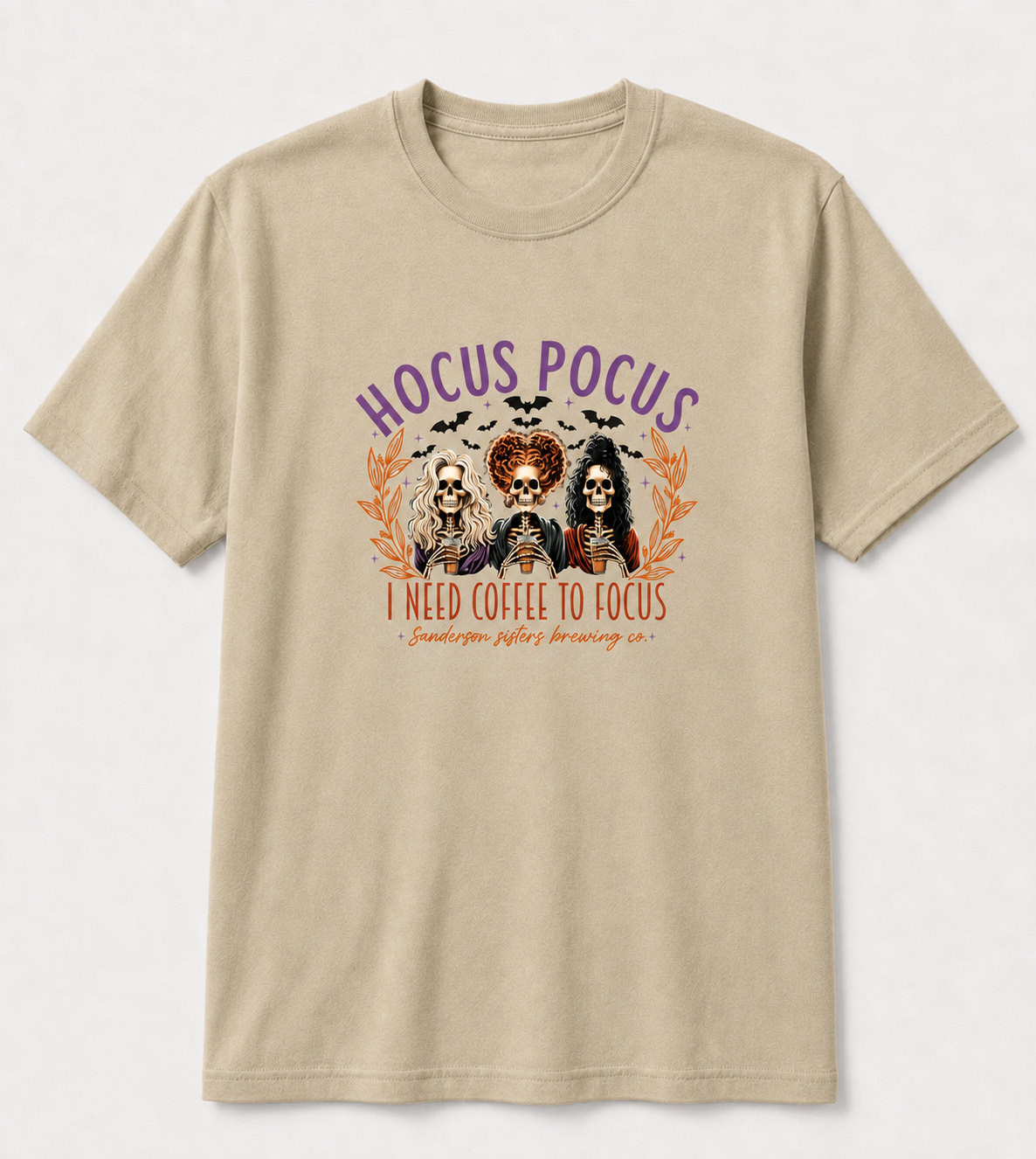 Hocus Pocus I Need a Coffee to Focus Glitter Halloween Tee
