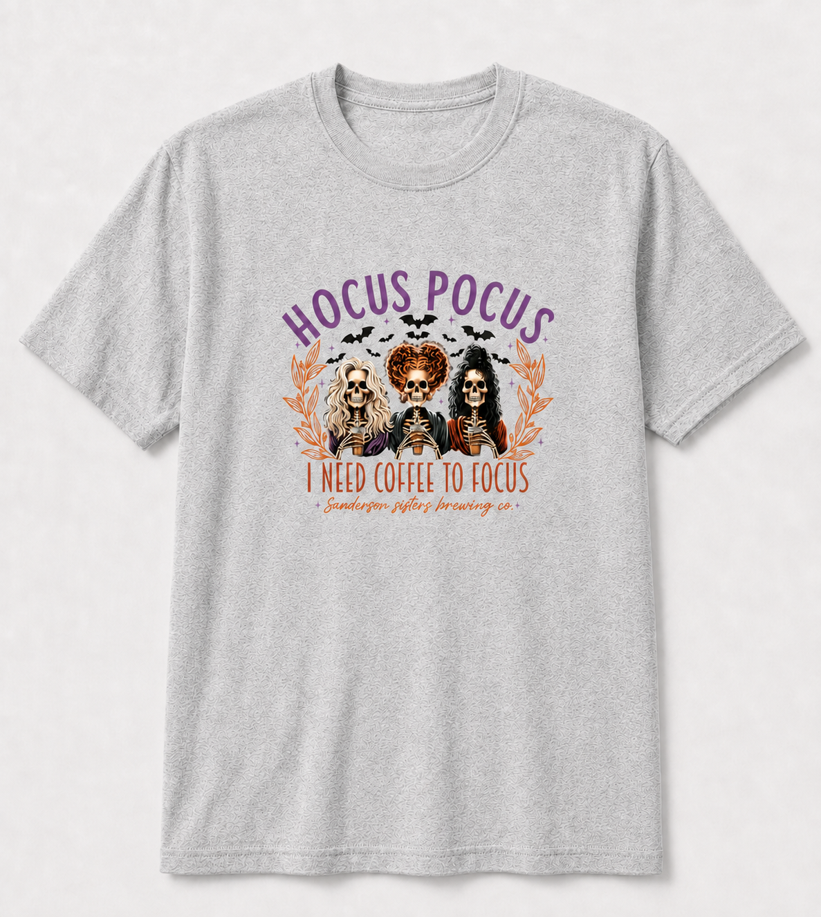 Hocus Pocus I Need a Coffee to Focus Glitter Halloween Tee